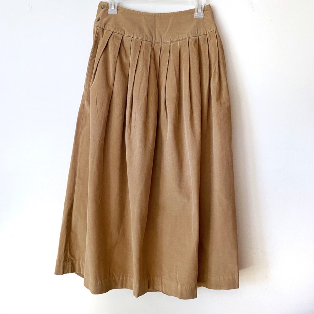 Pleated Corduroy Skirt